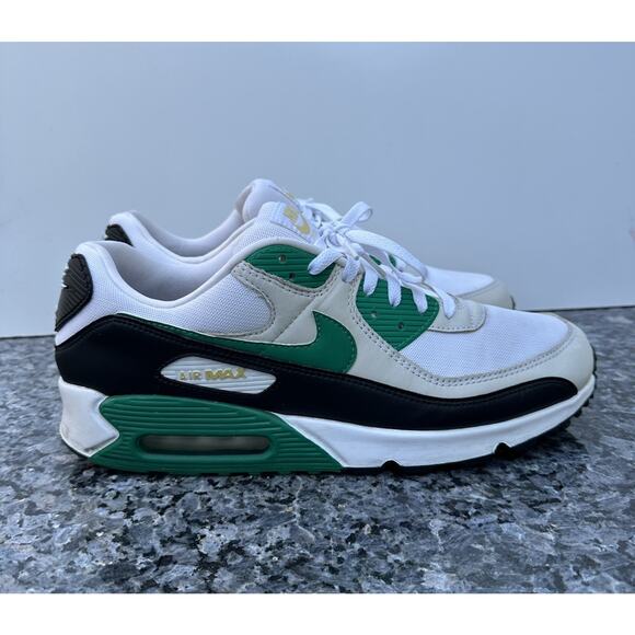 Nike Air Max 90 White-Malachite Green Black Size 13 FB9658-102 - Picture 1 of 14